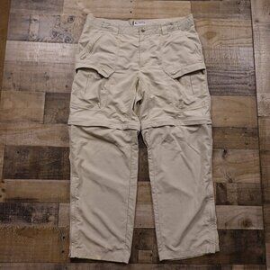 Columbia Titanium Convertible Cargo Pants Men’s 40x32 Beige Hiking Outdoor Nylon